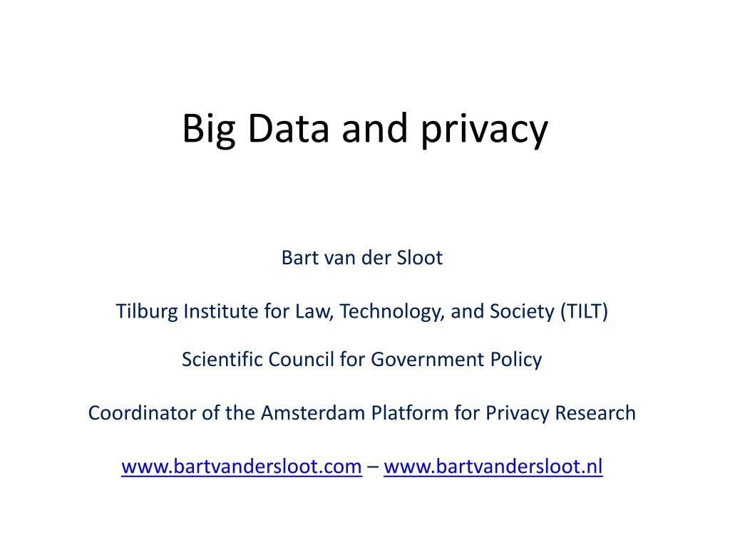 big data and privacy