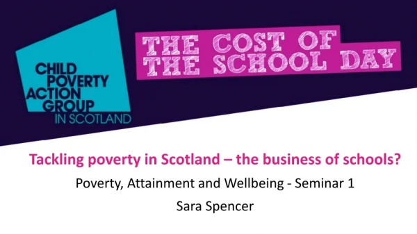 Tackling poverty in Scotland – the business of schools?