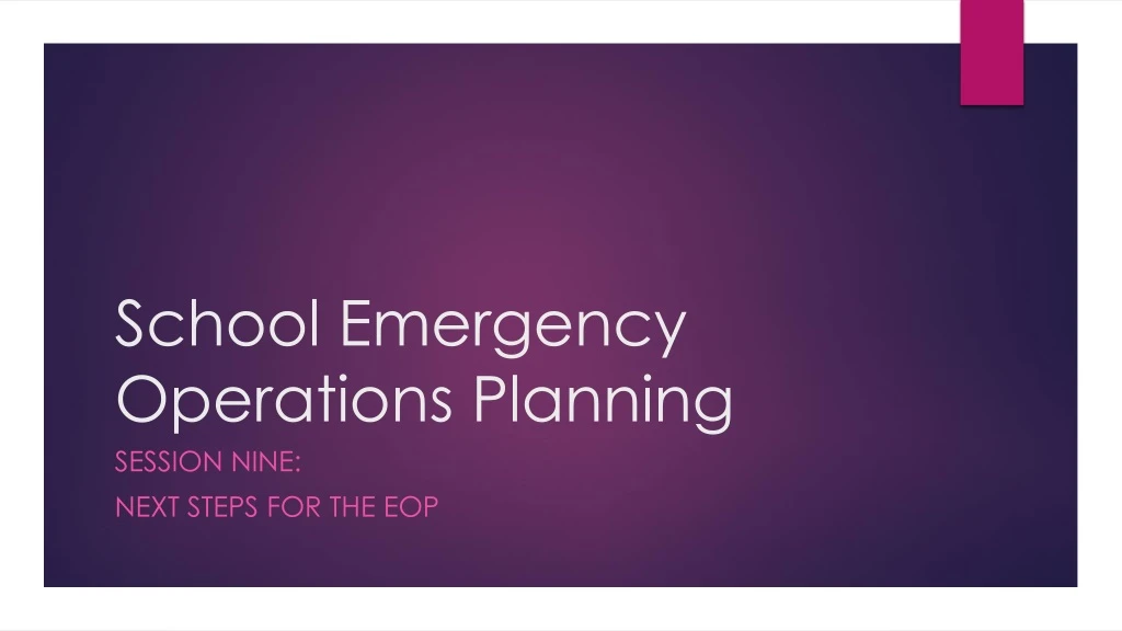 school emergency operations planning