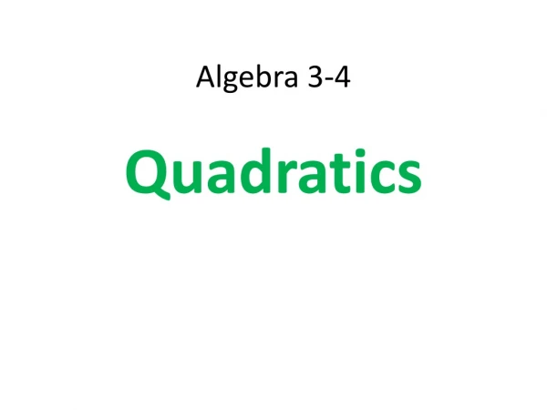 Algebra 3-4