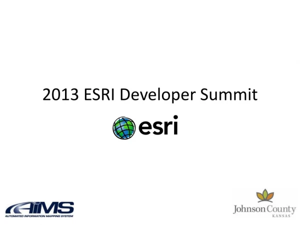2013 ESRI Developer Summit