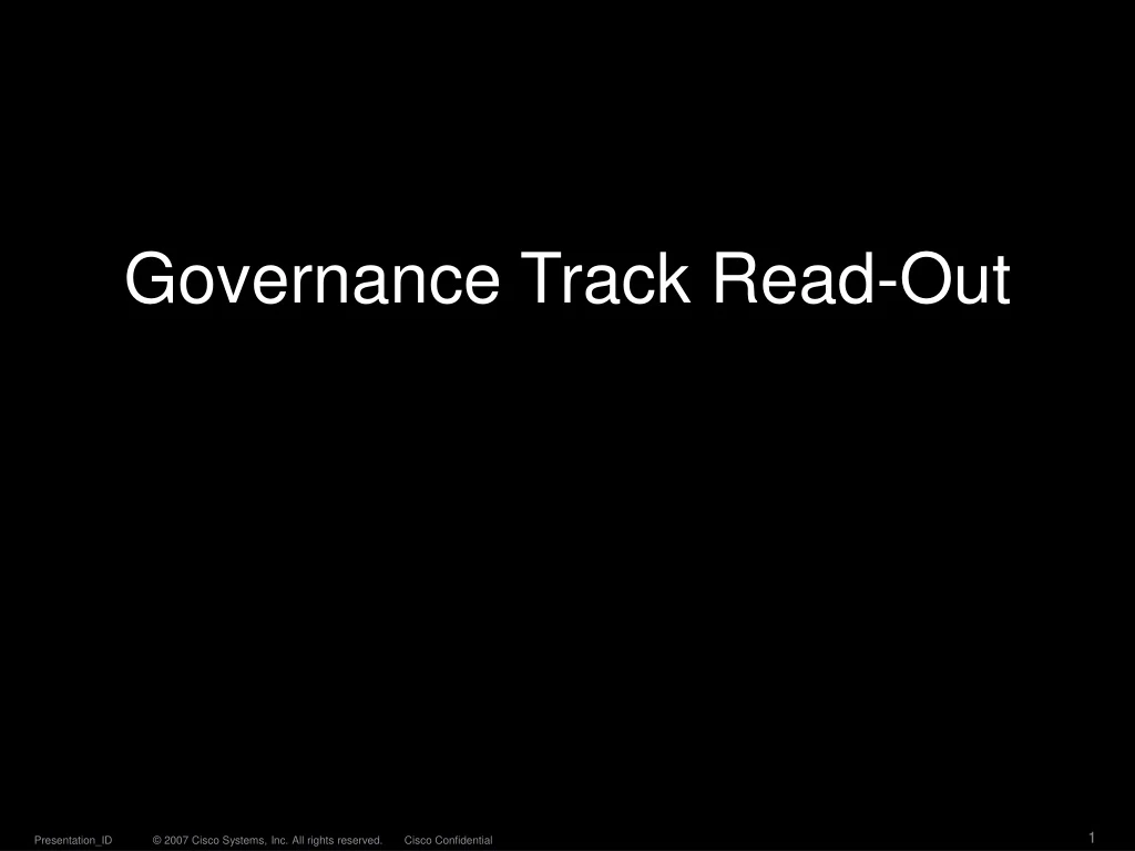 governance track read out