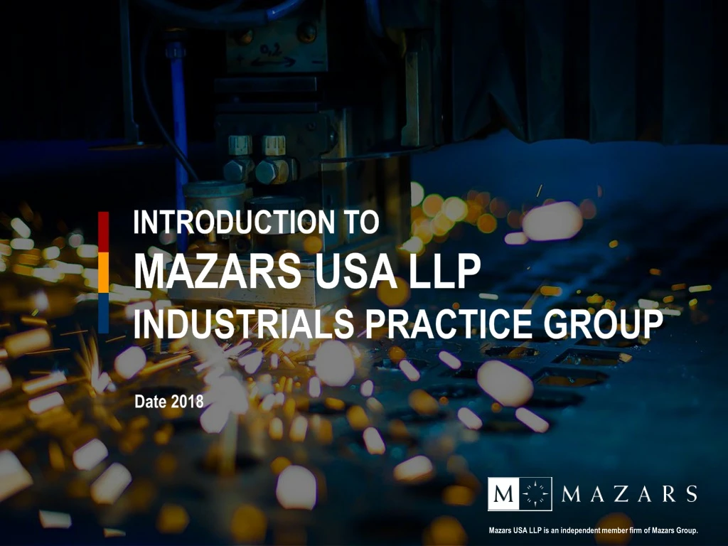 introduction to mazars usa llp industrials practice group