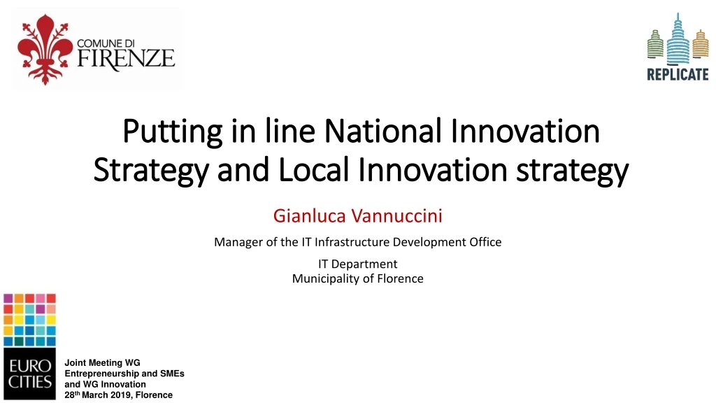 putting in line national innovation strategy and local innovation strategy