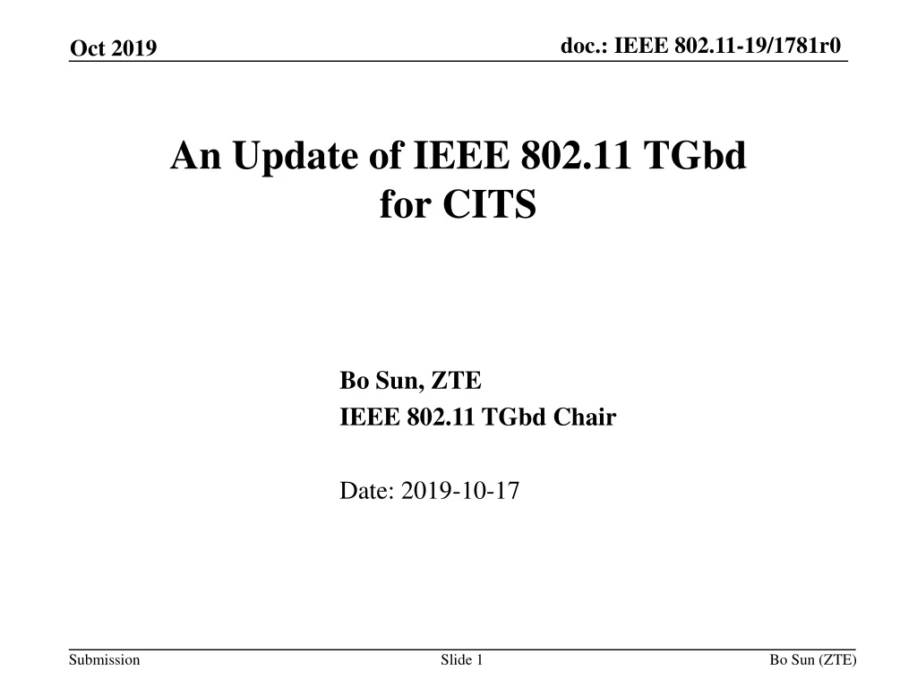 an update of ieee 802 11 tgbd for cits