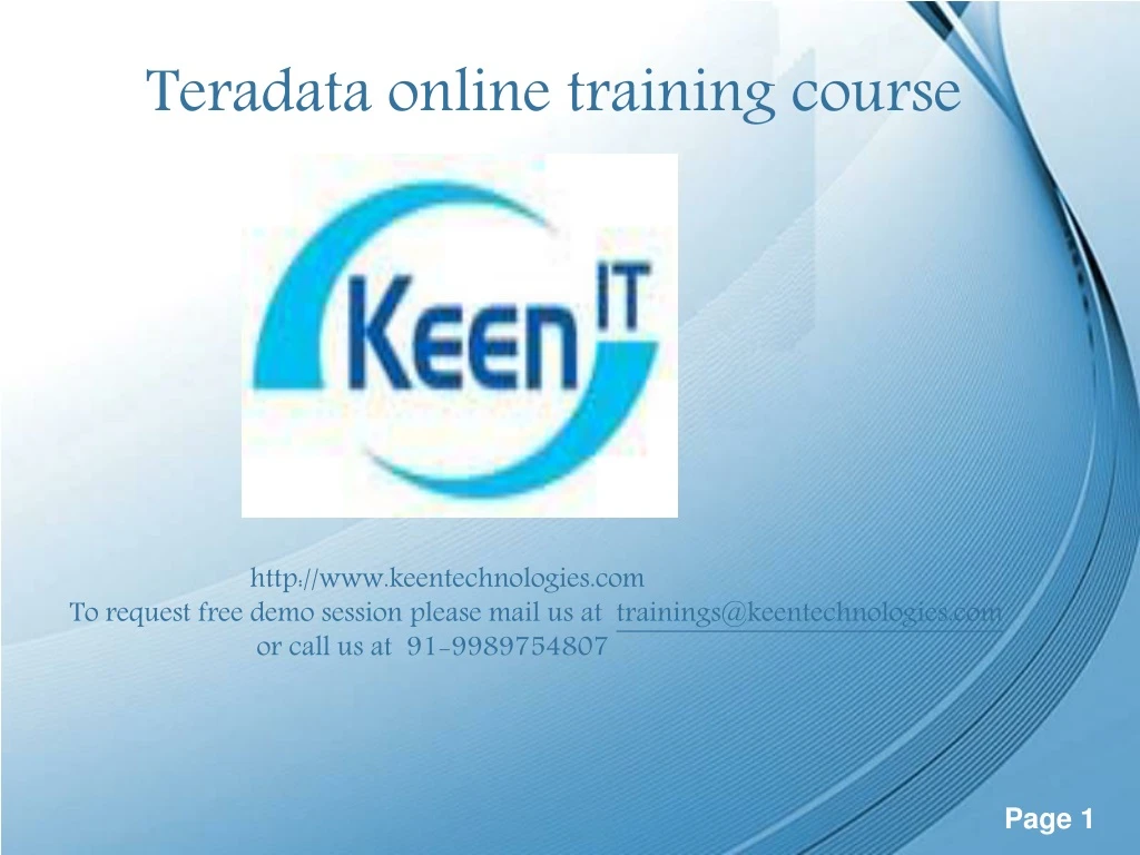 teradata online training course
