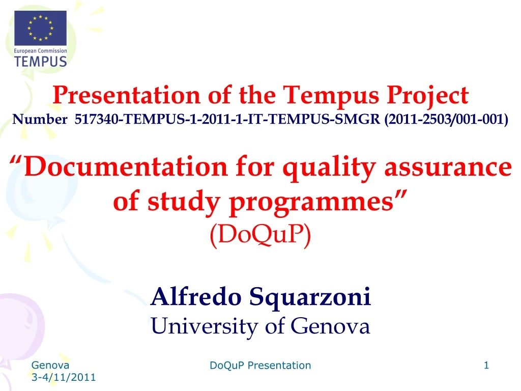 presentation of the tempus project number 517340