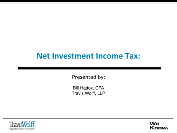 Net Investment Income Tax:
