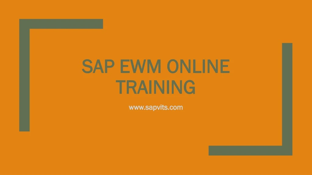 sap ewm online training