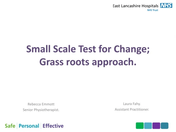 Small Scale Test for Change; Grass roots approach.
