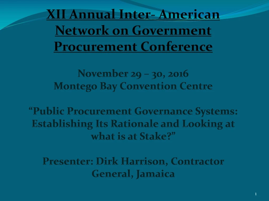 xii annual inter american network on government