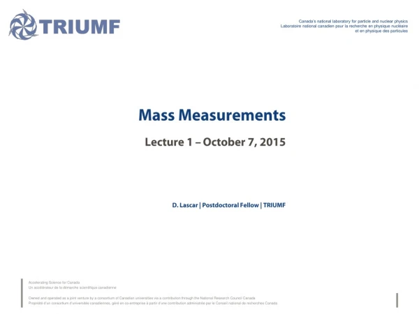 Mass Measurements