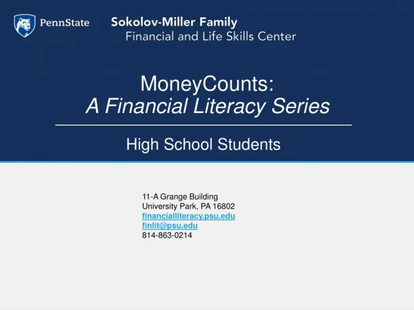 MoneyCounts : A Financial Literacy Series