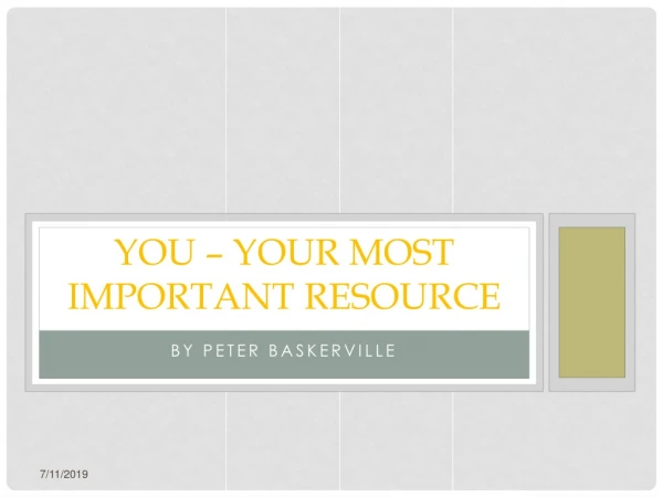 You – Your most important resource