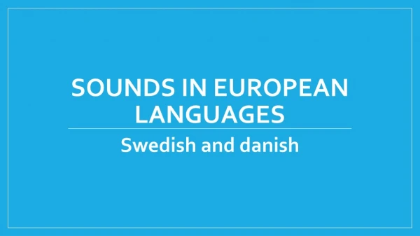 Sounds in european languages