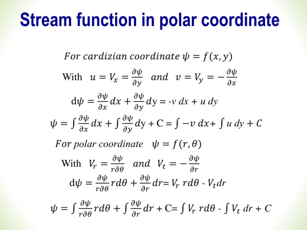 Stream function in polar coordinate