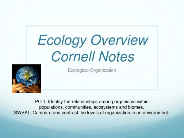 Ecology Overview Cornell Notes