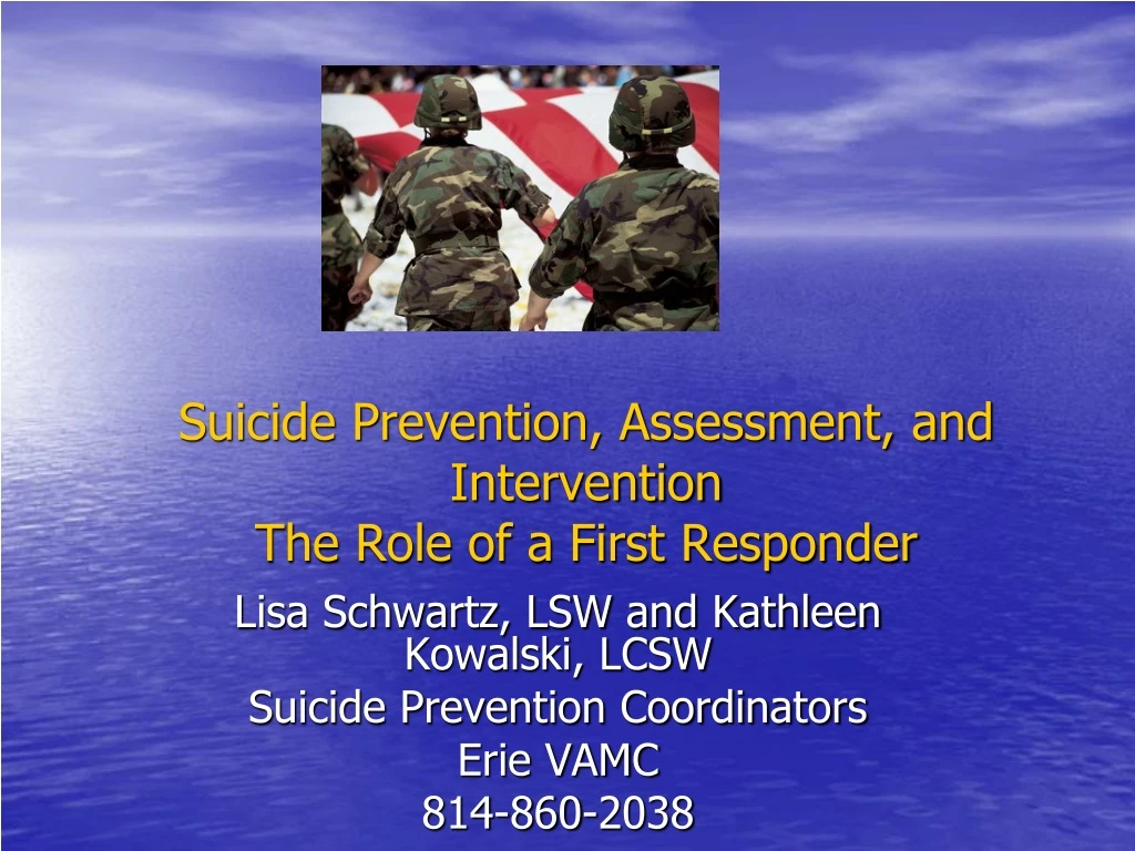suicide prevention assessment and intervention the role of a first responder