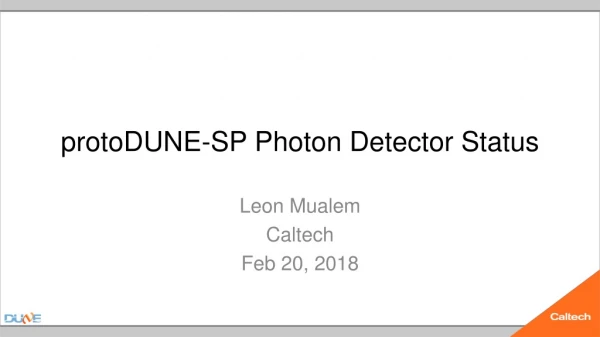 protoDUNE -SP Photon Detector Status