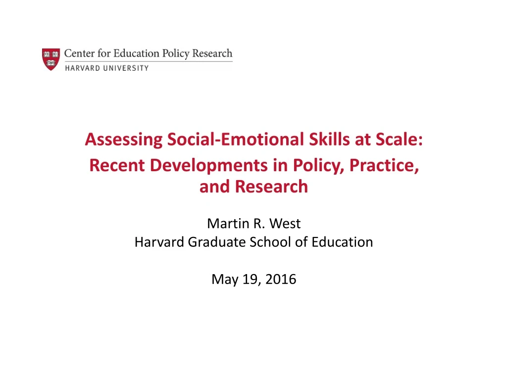 assessing social emotional skills at scale recent developments in policy practice and research