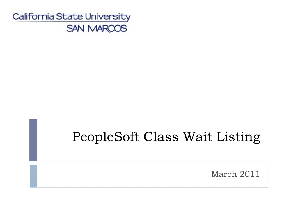 peoplesoft class wait listing