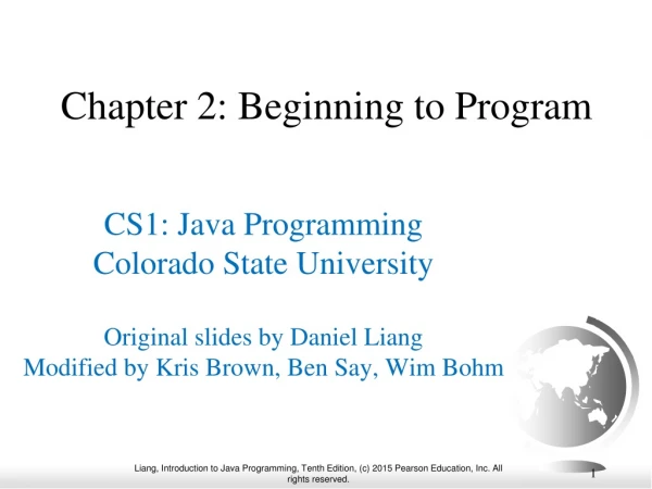 Chapter 2: Beginning to Program