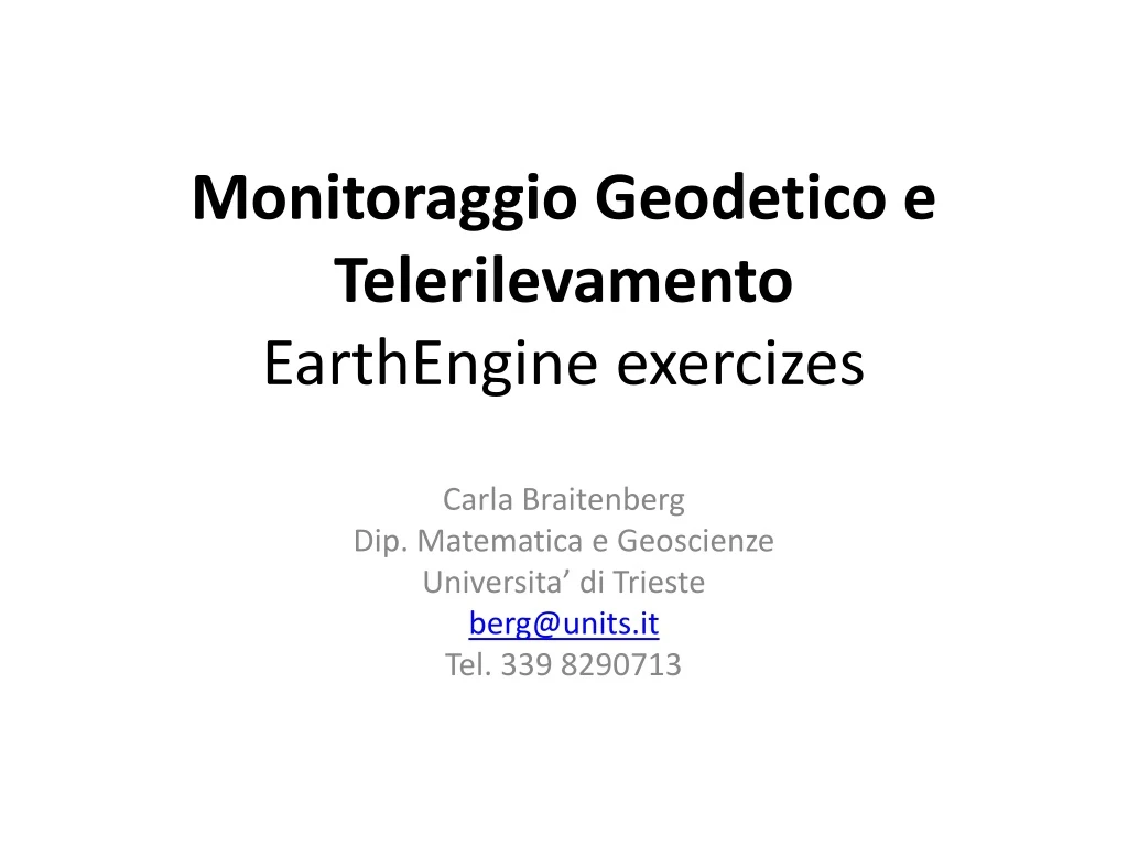 monitoraggio geodetico e telerilevamento earthengine exercizes