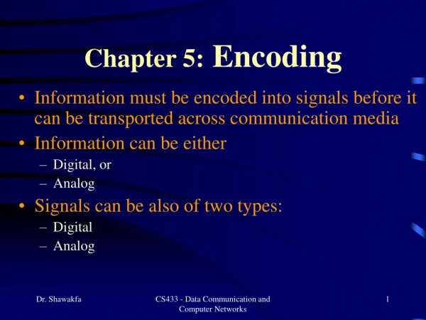 Chapter 5: Encoding