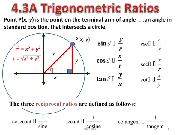 4.3A Trigonometric Ratios