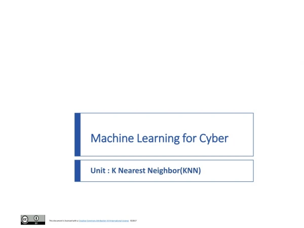 Machine Learning for Cyber
