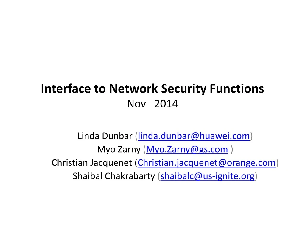 interface to network security functions nov 2014