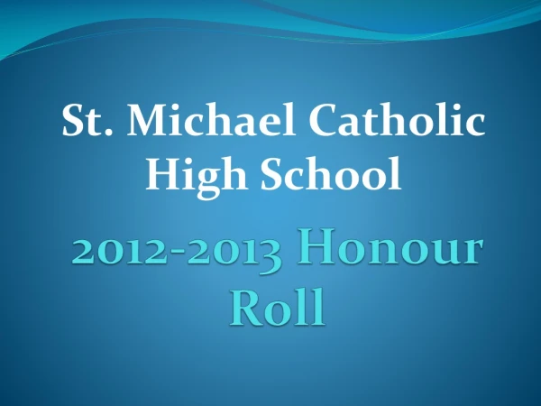 2012-2013 Honour Roll