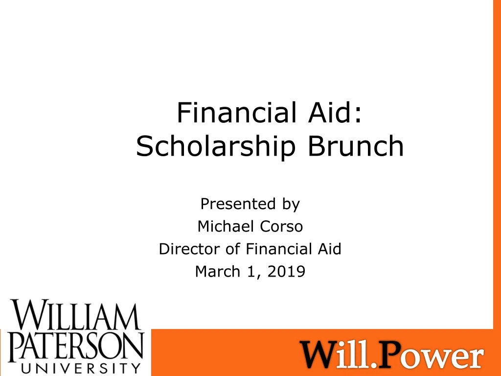 financial aid scholarship brunch