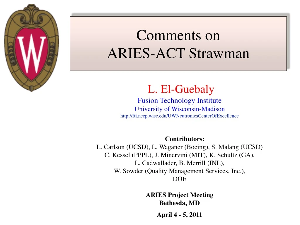 comments on aries act strawman