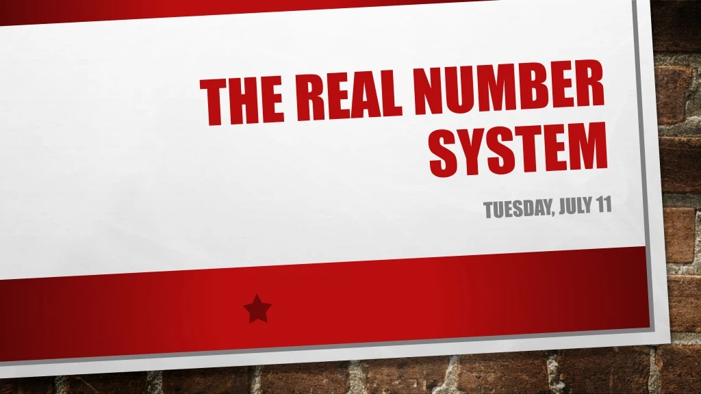 the real number system