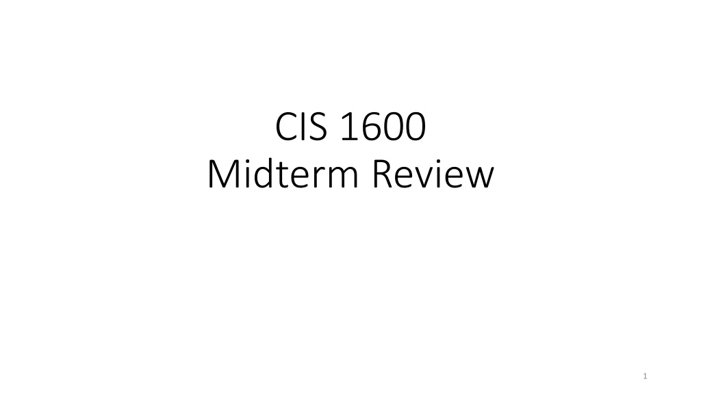 cis 1600 midterm review