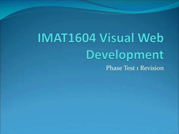 IMAT1604 Visual Web Development