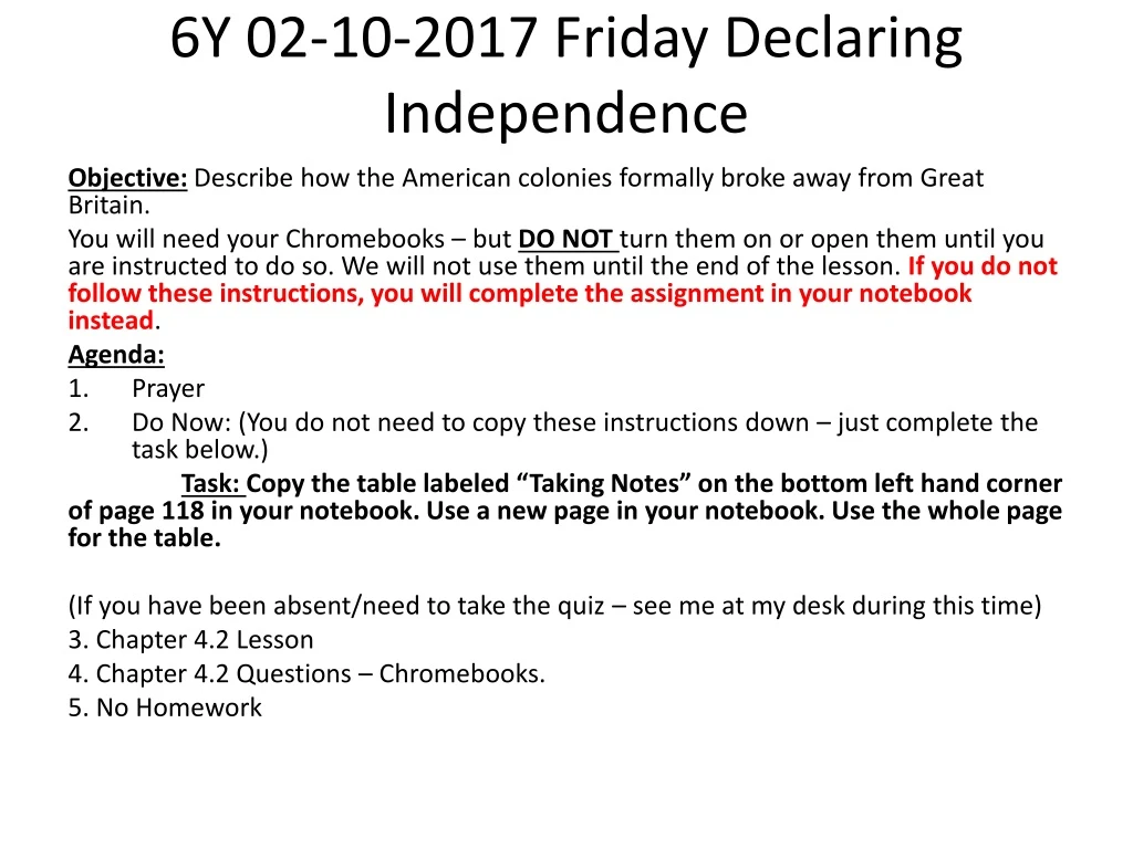 6y 02 10 2017 friday declaring independence