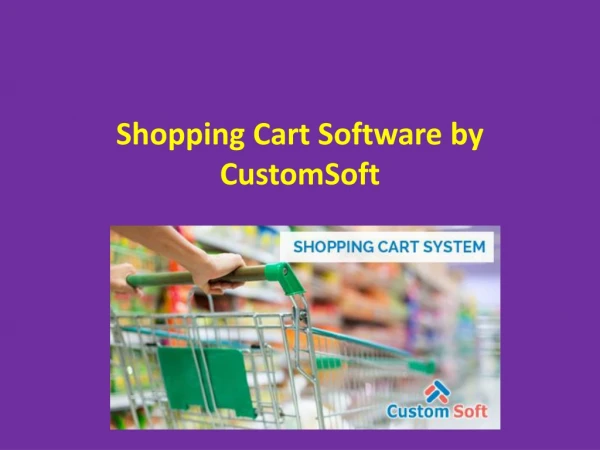 Shopping Cart Software by CustomSoft