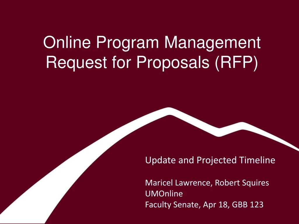 online program management request for proposals rfp