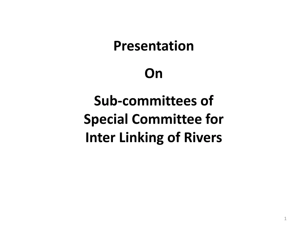 presentation on sub committees of special