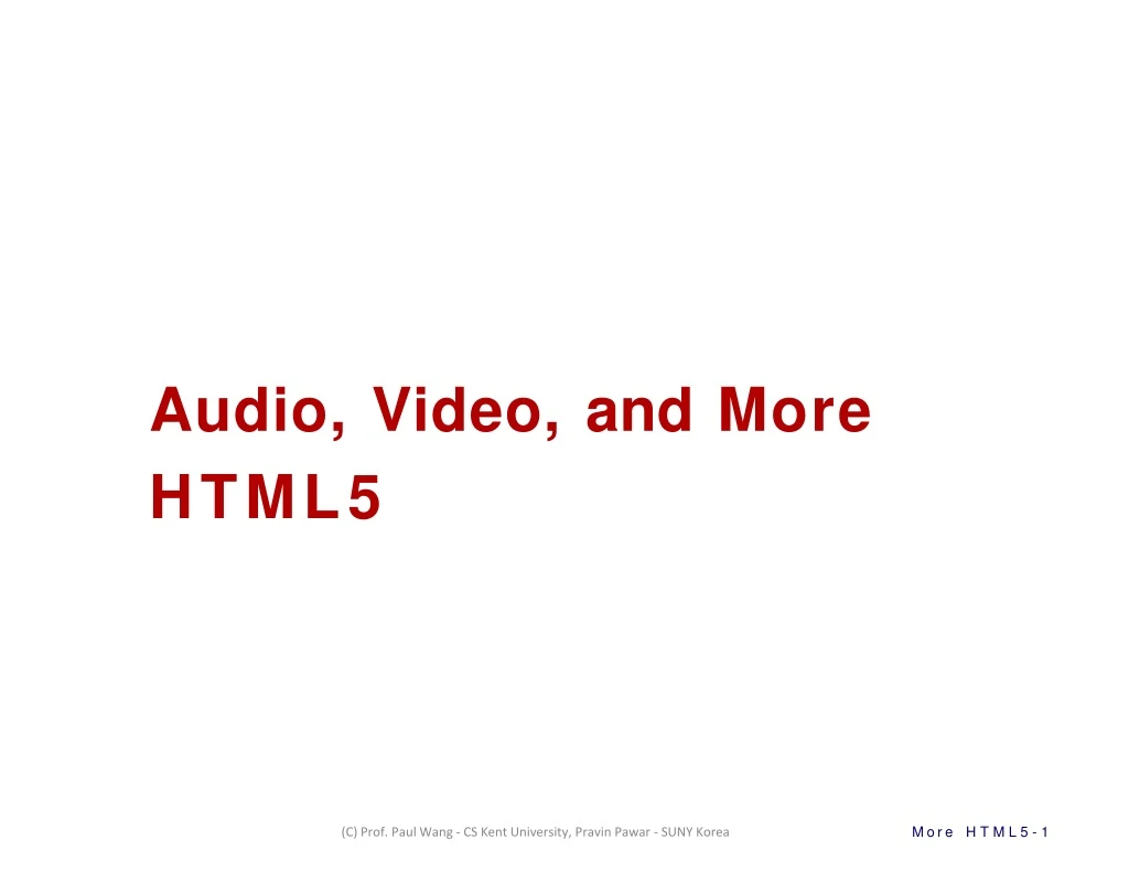 audio video and more html5