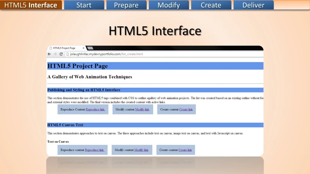 html5 interface