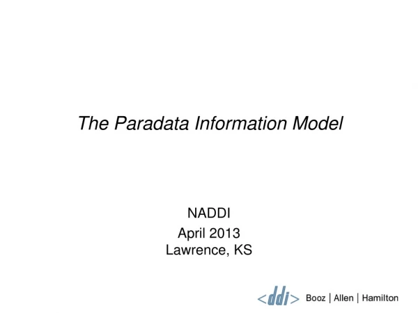 The Paradata Information Model