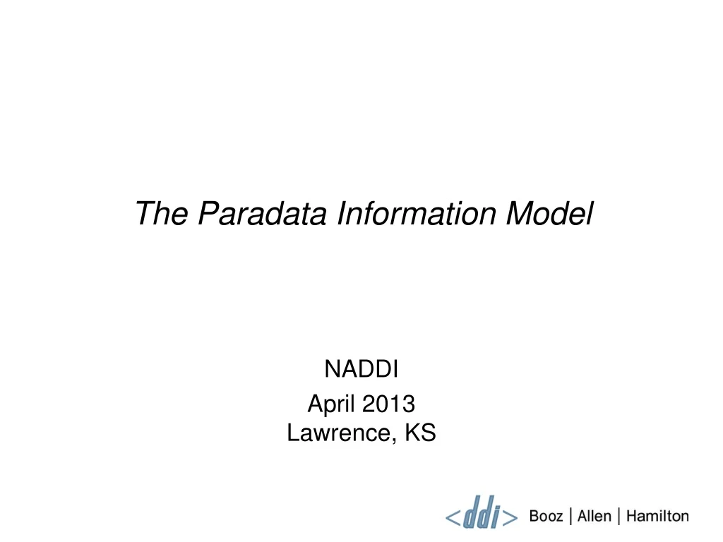 the paradata information model