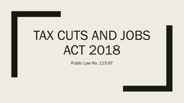 Tax cuts and jobs act 2018