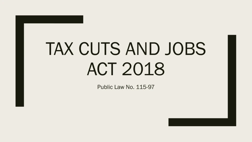 tax cuts and jobs act 2018