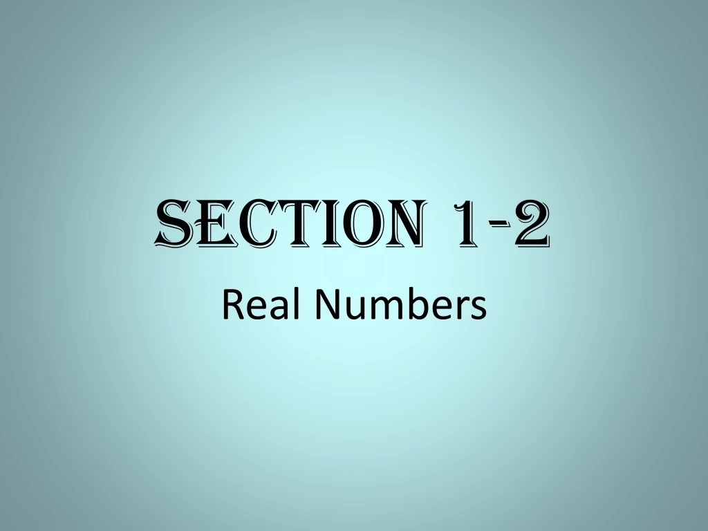 section 1 2