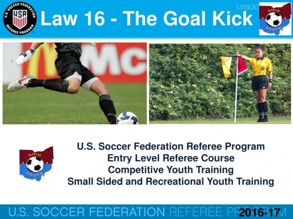 U.S. Soccer Federation Referee Program Entry Level Referee Course Competitive Youth Training