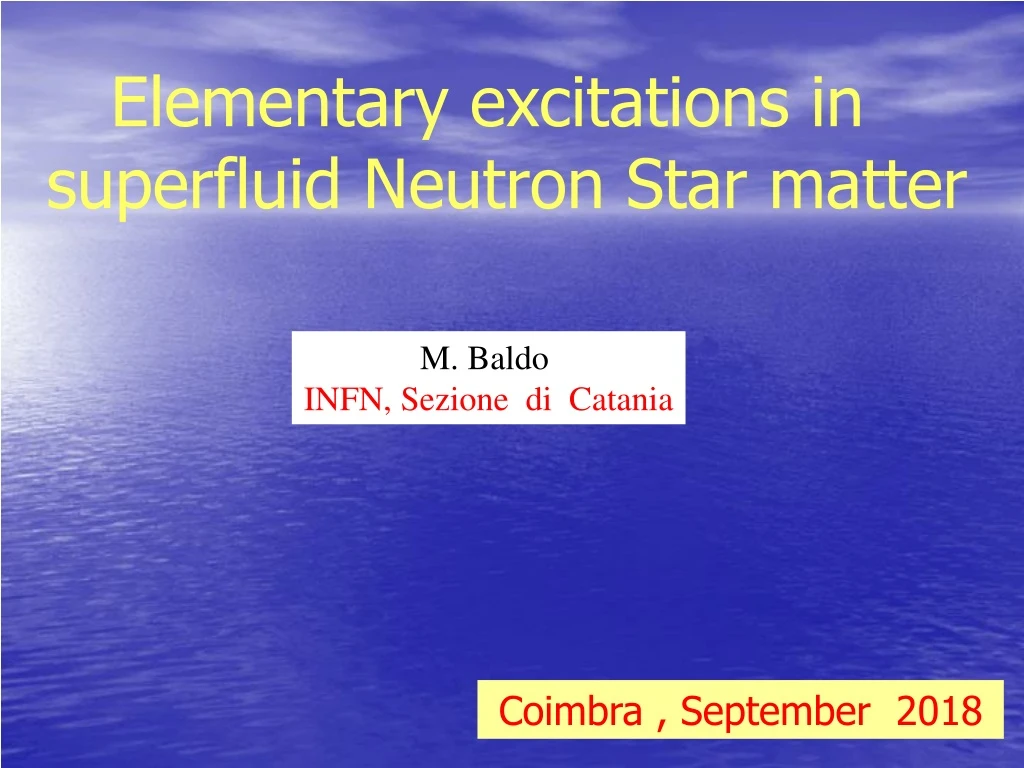 elementary excitations in superfluid neutron star